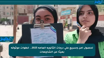لحصول آمن وسريع على درجات الثانوية العامة 2025.. خطوات موثوقة بعيدًا عن الشائعات